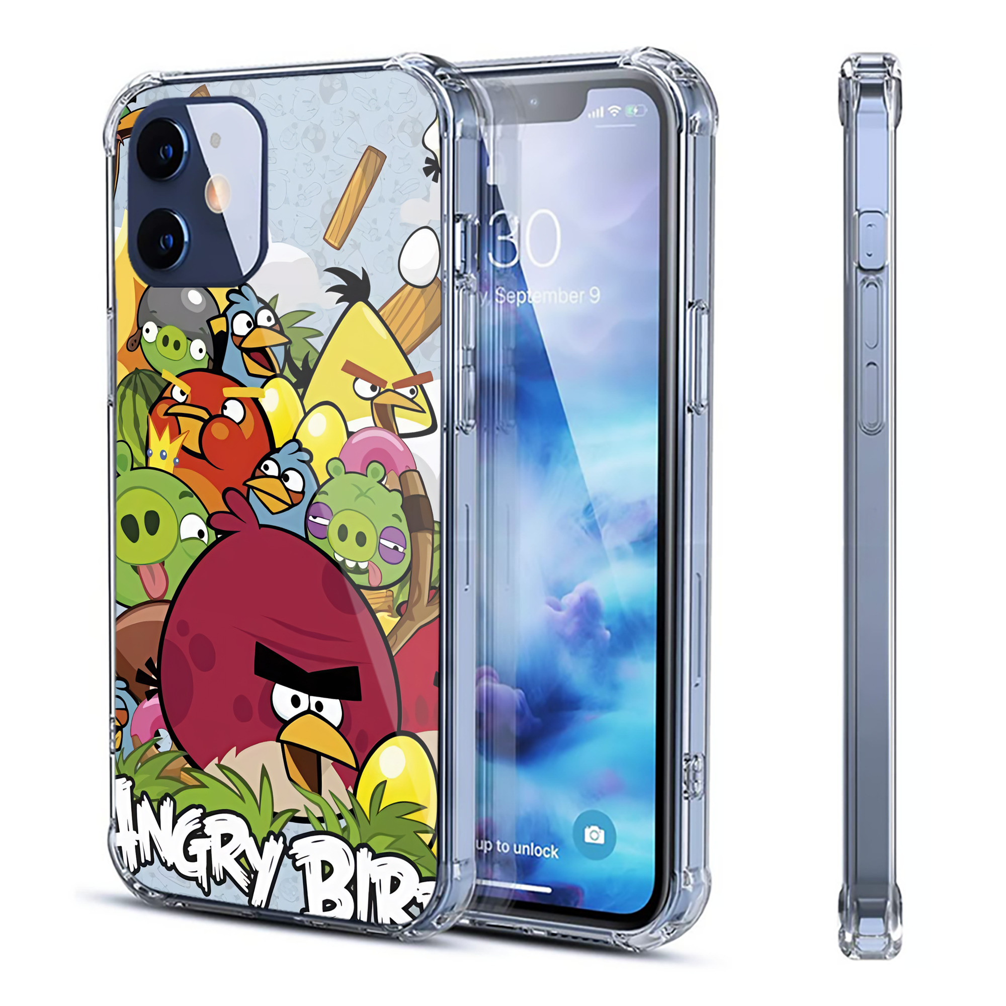 （画像用） Angry Birds アングリーバード 【iPhone 12シリーズ対応】透明スマホケース（クリアソフトケース）